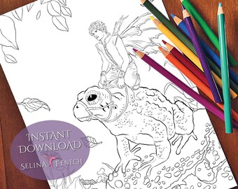 Barnabus and the Prince Fairy Companions Coloring Page/Digi Stamp Fantasy Printable Download by Selina Fenech