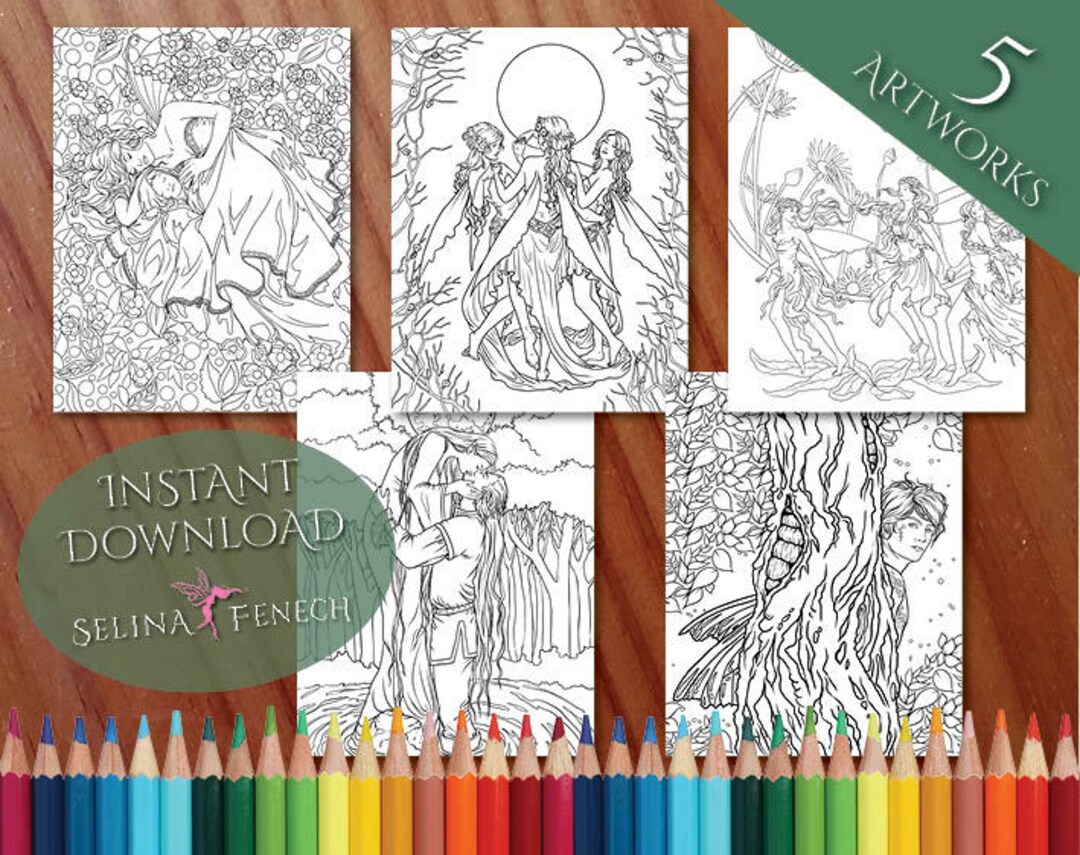 Beautiful Enchanted Coloring Page/digi Stamp Fantasy Printable - Etsy