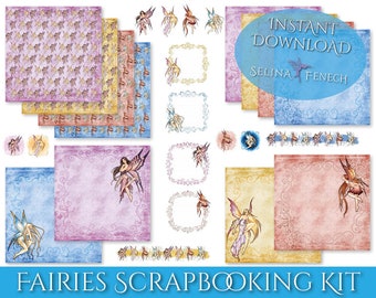 Nouveau Fairies Digital Scrapbooking Kit PSP Tagger Tube Fairy Fantasy Digital Scrapbooking Download PSD Graphic