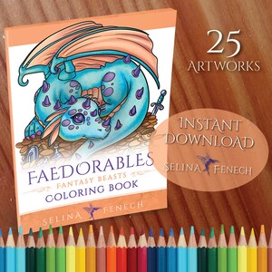 Faedorables Fantasy Beasts Coloring Collection Página para colorear/Digi Stamp Fantasy Descarga imprimible por Selina Fenech