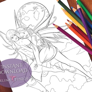 Llévame a casa Compañeros de hadas Página para colorear/Digi Stamp Fantasy Descarga imprimible por Selina Fenech