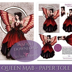 Paper Tole Decoupage - Fairy Queen Mab - Fantasy Art Printable Design Instant Download Sheet