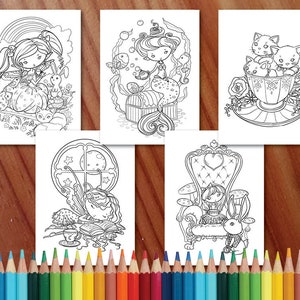 Faedorables Fantasy Tea Party Coloring Collection Coloring Page/Digi Stamp Fantasy Printable Download by Selina Fenech image 5