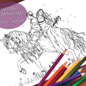 Bien-aimé fée Art coloriage Page/Digi timbre Fantasy téléchargement imprimable par Selina Fenech