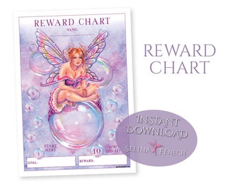Gráfico de recompensas - Burbujas - Fantasy Art Fairy Papelería Imprimible Descargar por Selina Fenech