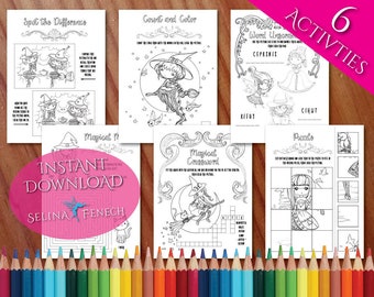 Totally Faedorable Activity Pack Witches Coloring Page/Digi Stamp Fantasy Printable Download by Selina Fenech