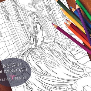 Lost Soul Gothic Dark Fantasy Färbung Seite/Digi Stamp Fantasy Printable Download von Selina Fenech