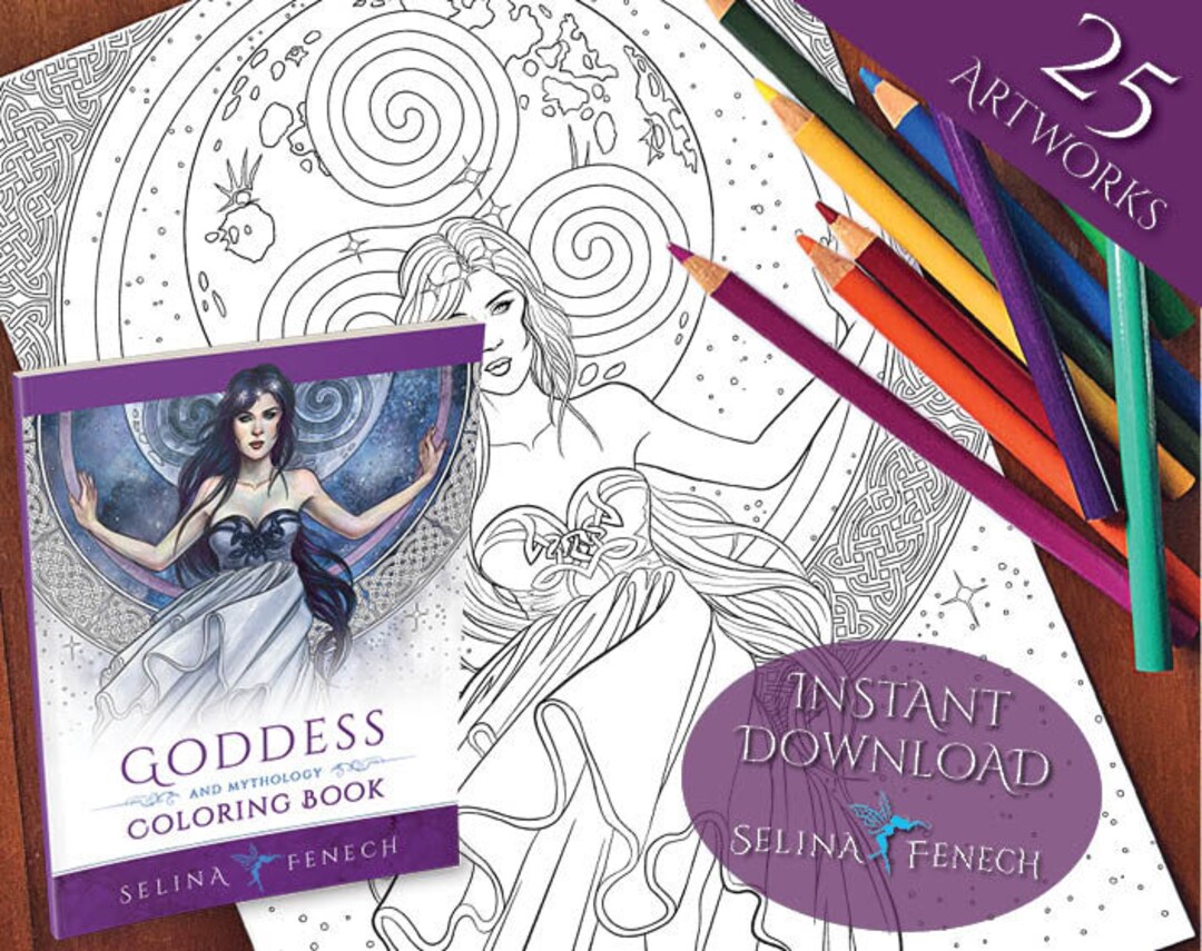 Goddess and Mythology Coloring Collection Coloring Page/digi - Etsy