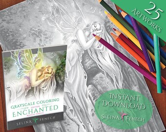 Beautiful Enchanted Coloring Page/digi Stamp Fantasy Printable - Etsy