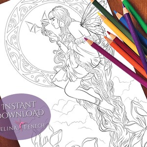 Dragon's Pet Fairy Begleitern Färbung Seite/Digi Stamp Fantasy Printable Download von Selina Fenech