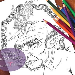 Light the Darkness Fairy Gefährten Coloring Page/Digi Stamp Fantasy Printable Download by Selina Fenech