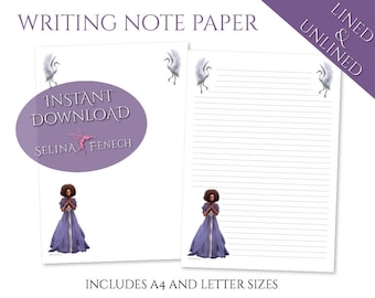 Letter Writing Note Paper - Patience - Fantasy Art Journalling Stationery Printable Download by Selina Fenech