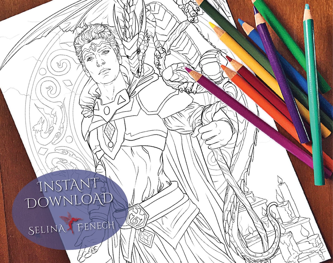 Dragon Mage Wild Magic Coloring Page/digi Stamp Fantasy Printable ...