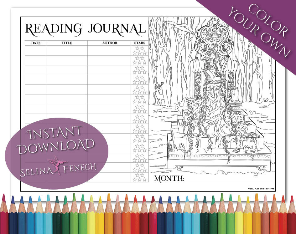 Story Keeper Reading Journal Coloring Page/digi Stamp Fantasy - Etsy