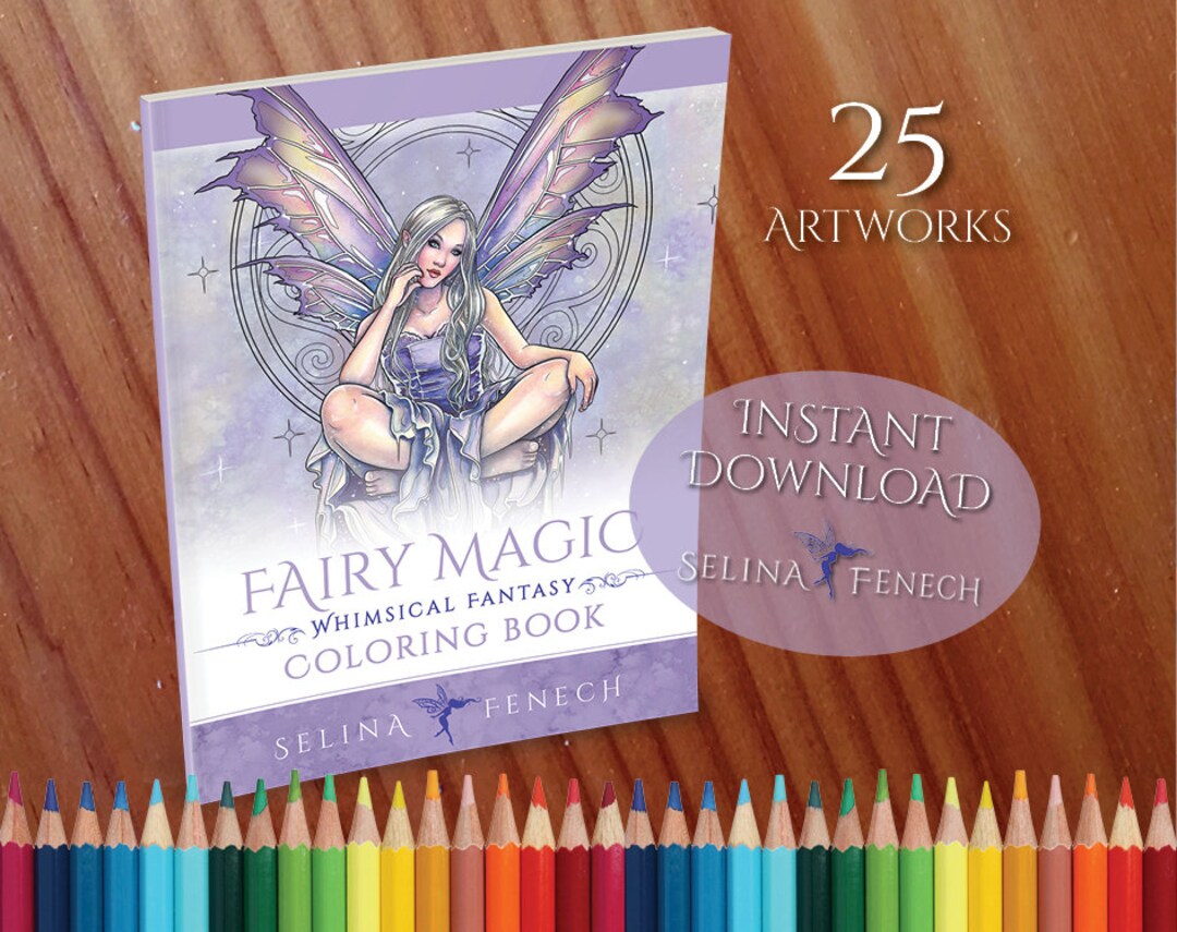 Fairy Magic Whimsical Fantasy Coloring Collection Coloring Page/digi
