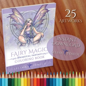Fairy Magic Whimsical Fantasy Coloring Collection Coloring Page/digi Stamp Fantasy Printable ...