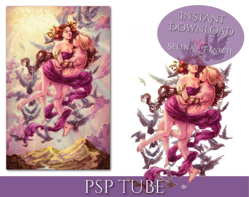PSP Tagger Tube Lovers 78 Tarot Elements Fairy Fantasy Digital Scrapbooking Download PSD Graphic