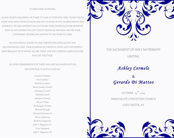 Navy Gold Destination Wedding Programs Wedding Church Programs
