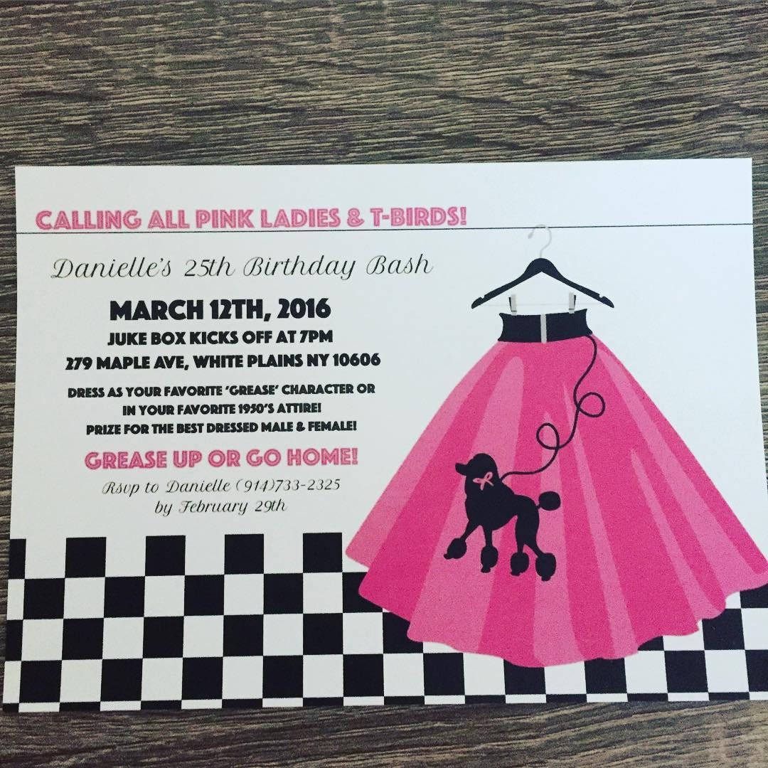 Grease Theme Birthday Invitation Etsy Singapore