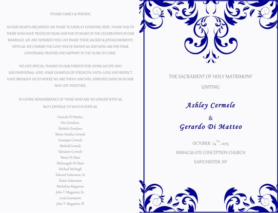 Wedding Programs Church Programs Etsy