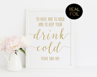 wedding koozie sign etsy