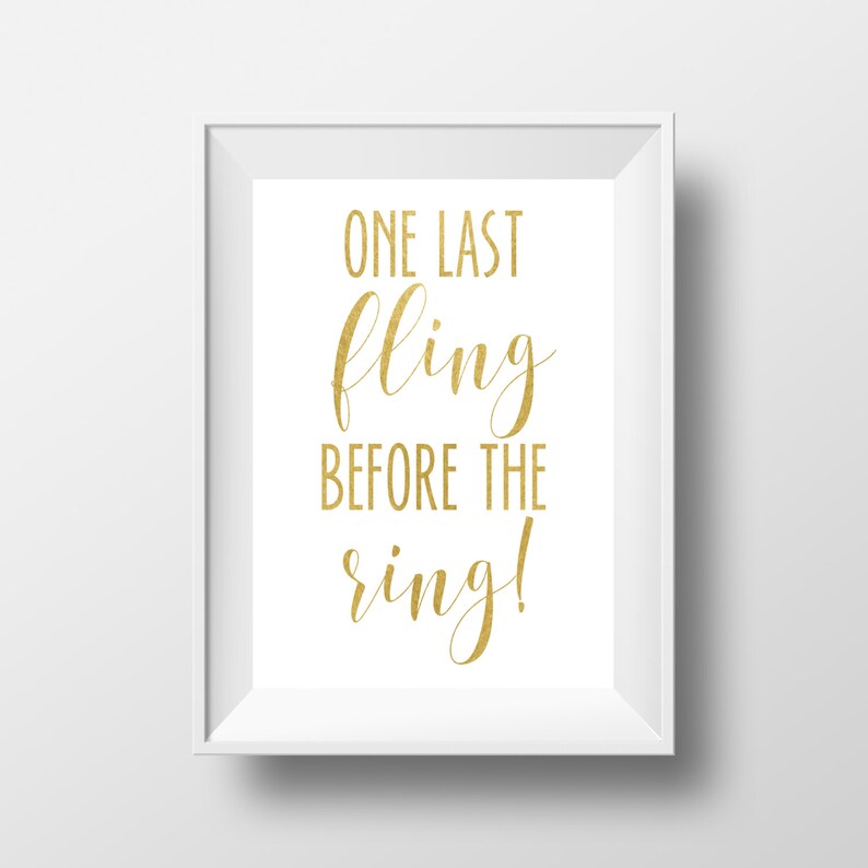 Decor Gold Party Decor One Last Fling Before The Ring Bachelorette Bachelorette Decor Bachelorette Party Party Real Foil