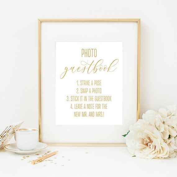 Wedding Signs Gold Foil Wedding Foiled Guestbook Sign Real Foil Polaroid Guestbook Gold Photo Guestbook Gold Wedding Sign