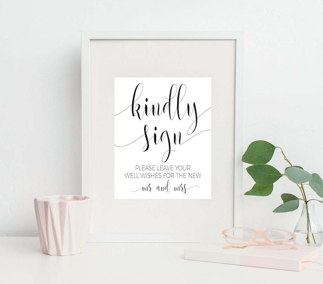 Kindly Sign, Guestbook Sign, Printable Wedding, Polaroid, Wedding Signs ...