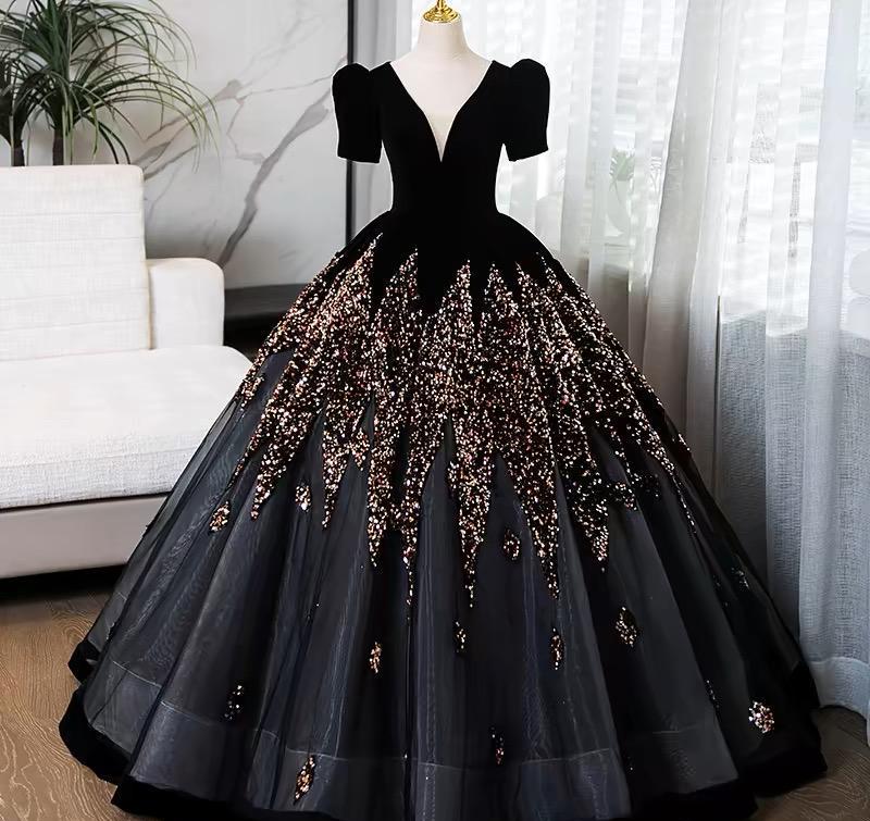 Black ball gown Etsy