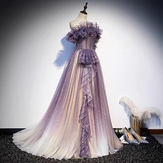 Dreamy Purple Princess Prom Dress,Fairy Ball Dress,Long Ball Gown,Formal Prom Dress,Evening Party Dress,Cocktail Dress,Bridesmaid Gown