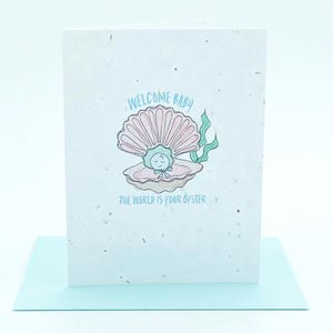 Carte de voeux zéro déchet avec fleurs sauvages à planter Nouvelle carte-cadeau de baby shower Carte de graines de fleurs sauvages à planter pour toutes les occasions The World is Your Oyster
