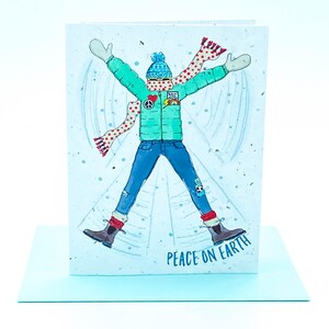 Carte de voeux à planter zéro déchet - Carte de vœux Paix sur la Terre Carte de Noël Carte de Joyeuses Fêtes Carte de Hanoukka de la paix