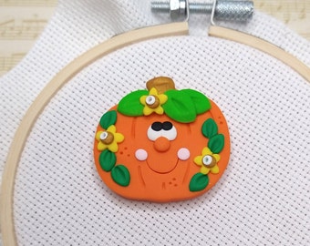 Halloween Pumpkin Needle Minder, Needle Keeper, Needle Holder, Needle Nanny, Needle Magnet, Gift for Quilter, Embroidery Gift
