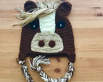 Crochet Horse Hat: Animal Costume, Equestrian Gift