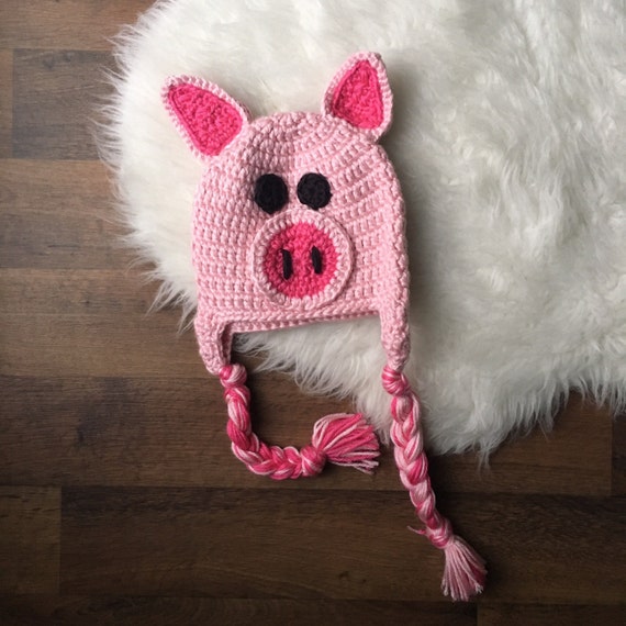 Crochet Pig Hat: Handmade Animal Costume With Braided  display picture 3
