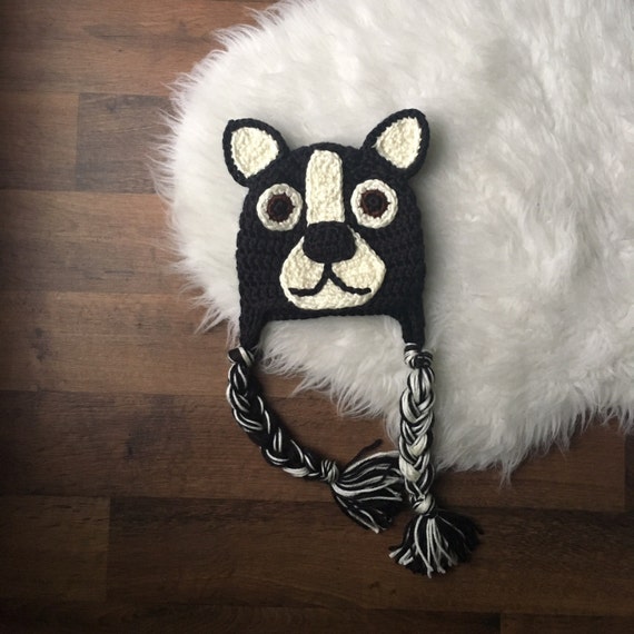 Crochet Boston Terrier Beanie: Dog Costume, Photo Prop