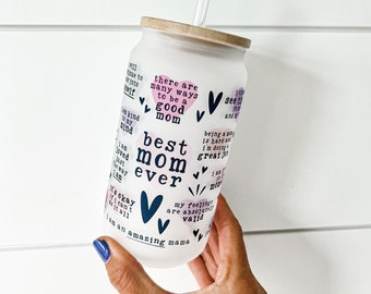 Best mom ever tumbler • mom affirmation tumbler • Mother’s Day tumbler • tumbler bamboo lid •