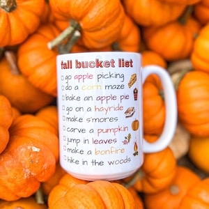 Fall Bucket List Mug • Fall Mug • Fall Bucket List • Autumn Mug • Fall Accessories • Fall Decor • Halloween •