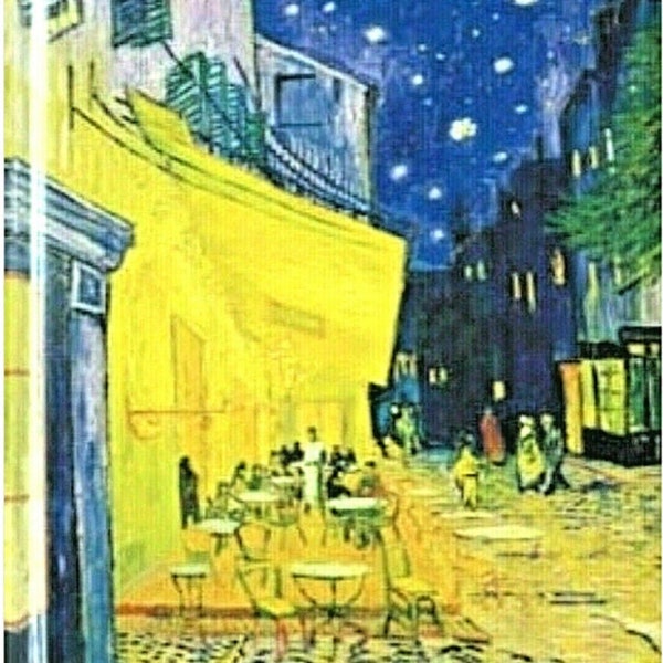 Vincent Van Gogh Café Terrace Bookshelf Sketch Book  8.50 x 11.00 inches 176 pages Embossed Foil Covered Sketchbook ALWAYS FREE SHIPPING