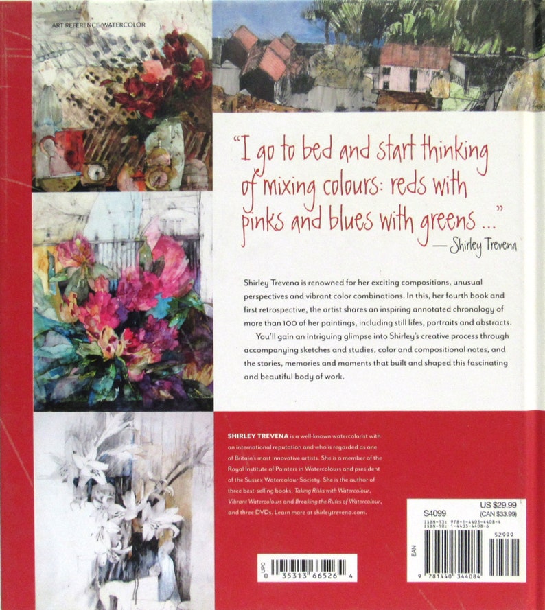 Shirley Trevena/'s Watercolors Hardcover painting techniques and methods for compositions and unique color combinations. inspiration
