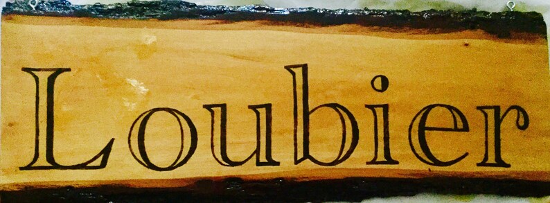Large 23" live edge wood burned sign image 3