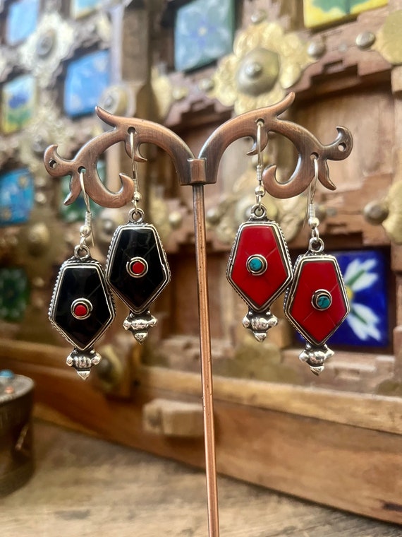 Nepal earrings -Tribal earrings - handmade Tibeta… - image 5