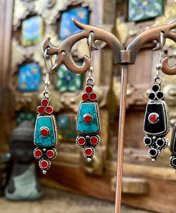 Nepal earrings -Tribal earrings - handmade Tibeta… - image 7