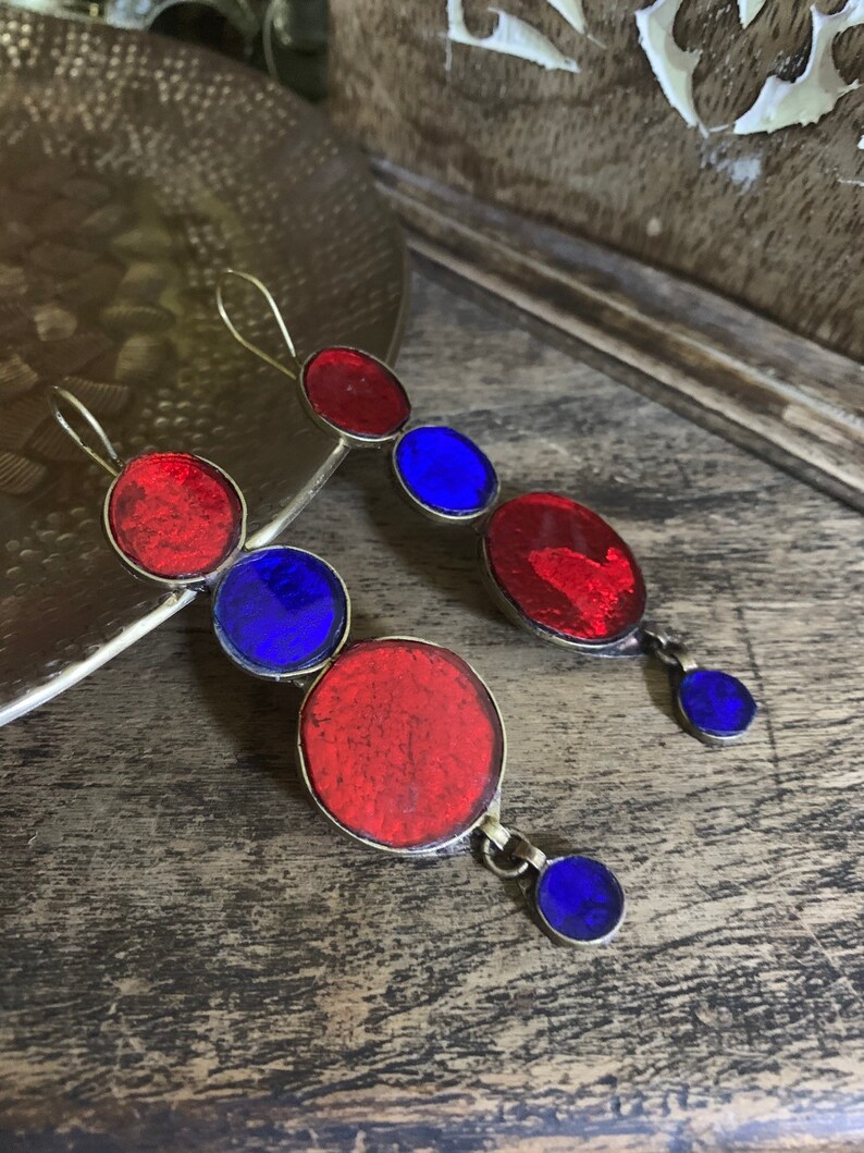 Boho ethnic statement earrings