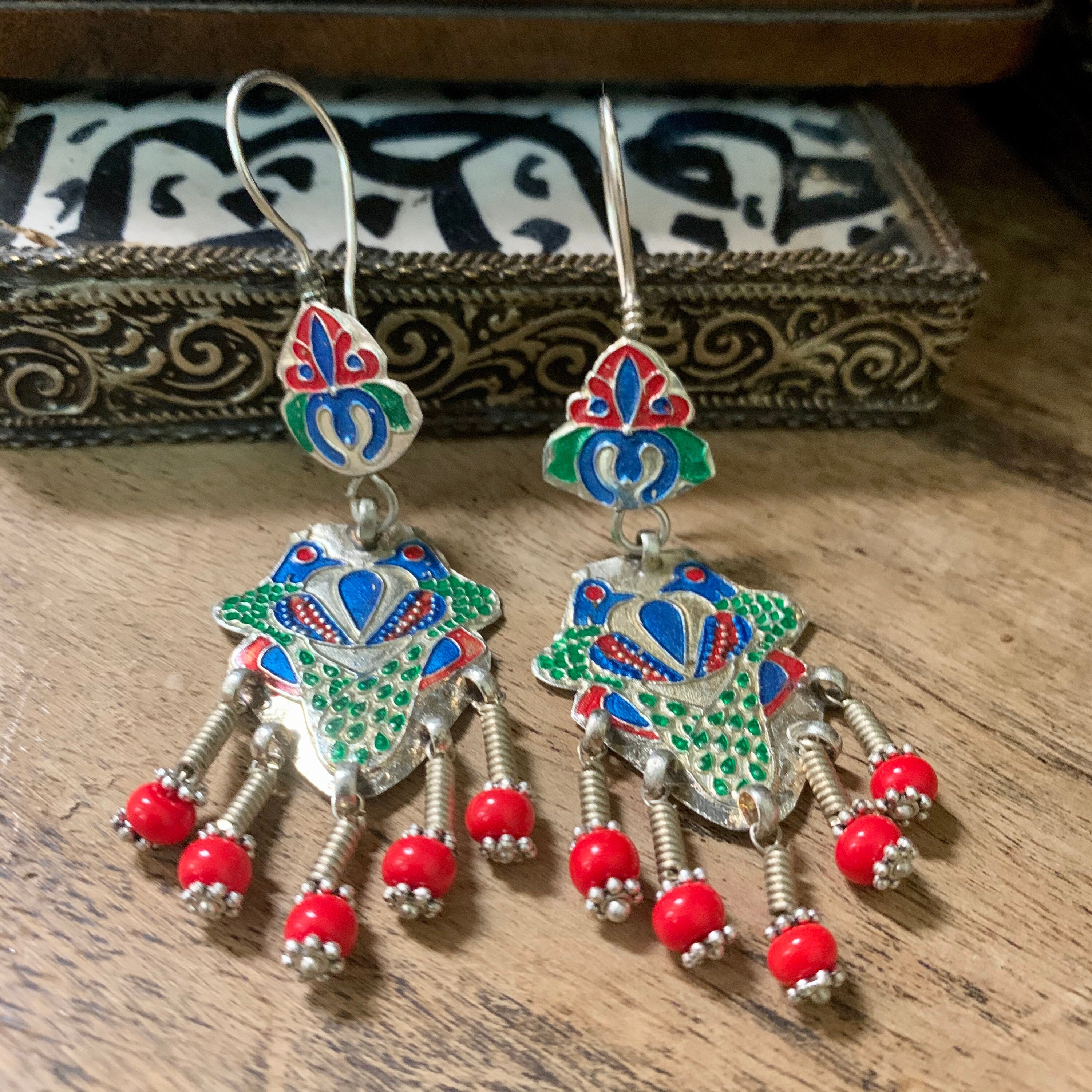 Boho Tribal Light Uzbek Rustic Dangle Earrings. | Etsy