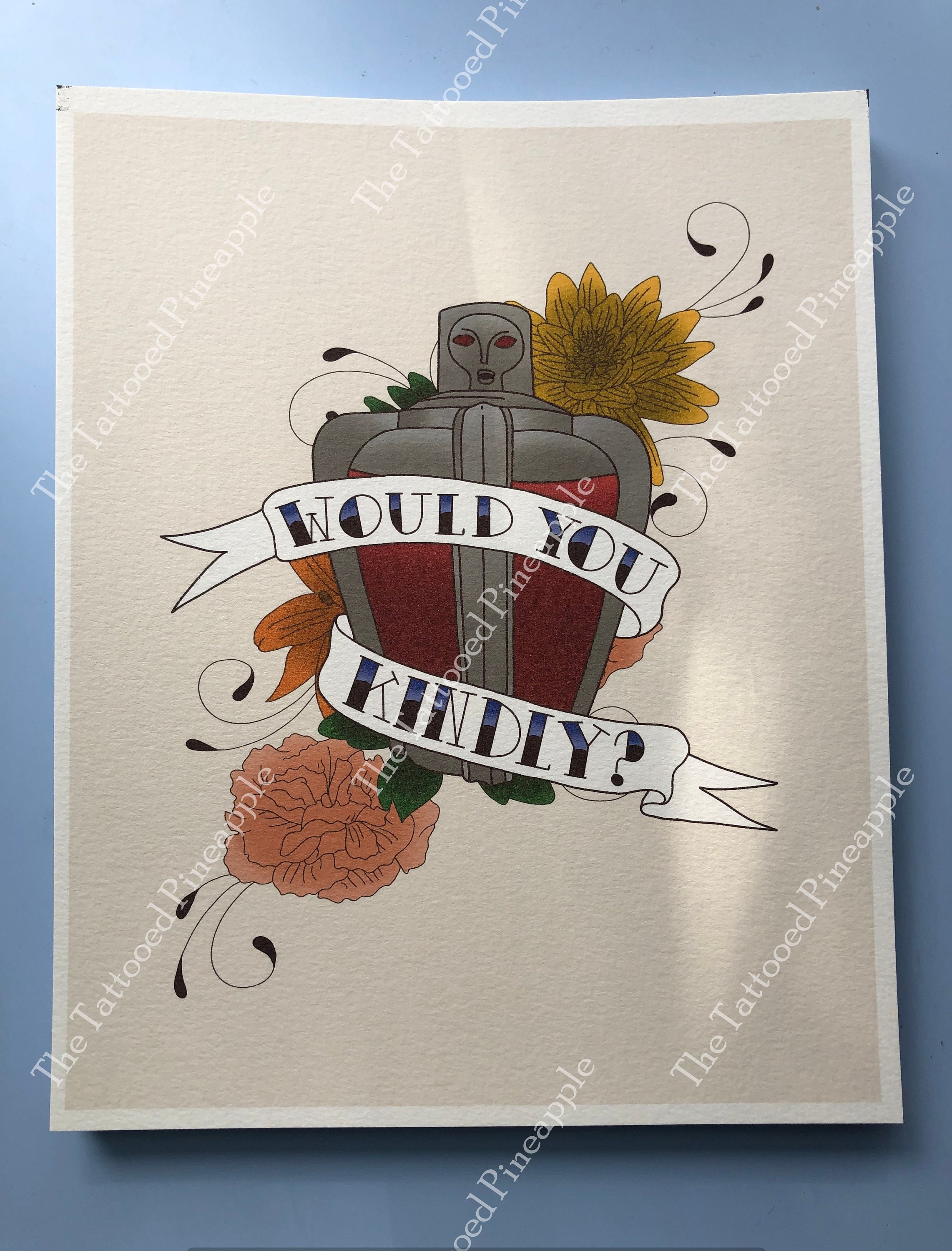 8x10 Bioshock Tattoo Flash Printed On Watercolor Paper Etsy