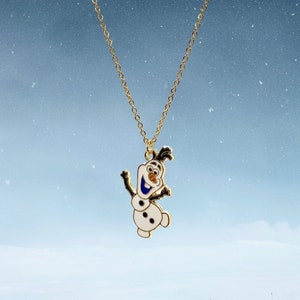 Gold snowman necklace, Do you want to build a snowman, snowman jewelry,