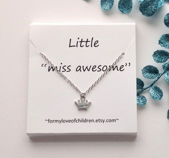 Princess Necklace Crown Necklace Princess Gift Princess Charm