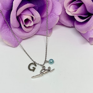 Swimmer Necklace – Swimming Jewelry Gift for Girls | Stainless Steel Chain with Swimmer Charm | Personalized Swim Team Gift