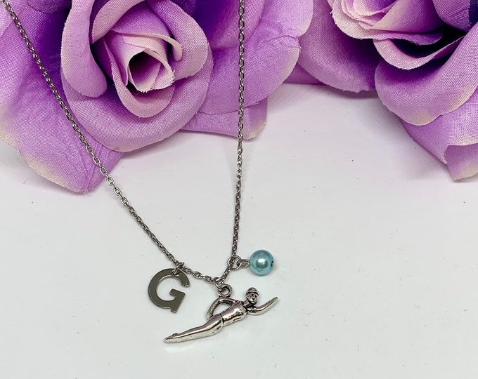 swimming necklace swimmer necklace little swimmer jewelry swimming jewelry swimmer gift swimming gift gift for swimmers gifts for swimmer